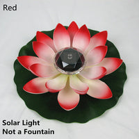 Rote Solar-Lotusblume, schwimmend, Garten-Dekoration, umweltfreundlich, Teich, Außenbereich.