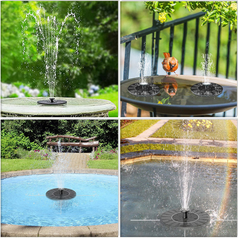 Mini Solarbrunnen für Garten, Teich, Pool, schwarz, solarbetrieben, dekorativ, umweltfreundlich.