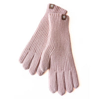 Rosa Strickhandschuhe aus Wolle, warm und weich, ideal für Winter, Damenmode Accessoire.