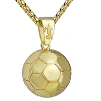 Goldene Fußballkette, 3D-Anhänger, Herren-Schmuck, 18 Karat, Geschenk für Fußballfans.