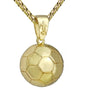 Goldene Fußballkette, 3D-Anhänger, Herren-Schmuck, 18 Karat, Geschenk für Fußballfans.