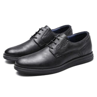 Schwarze Herren-Lederschnürschuhe, elegant, rutschfest, ideal für Business und Freizeit.