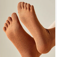 Braune Zehensocken aus Baumwolle, bequem, atmungsaktiv, für Damen und Herren.