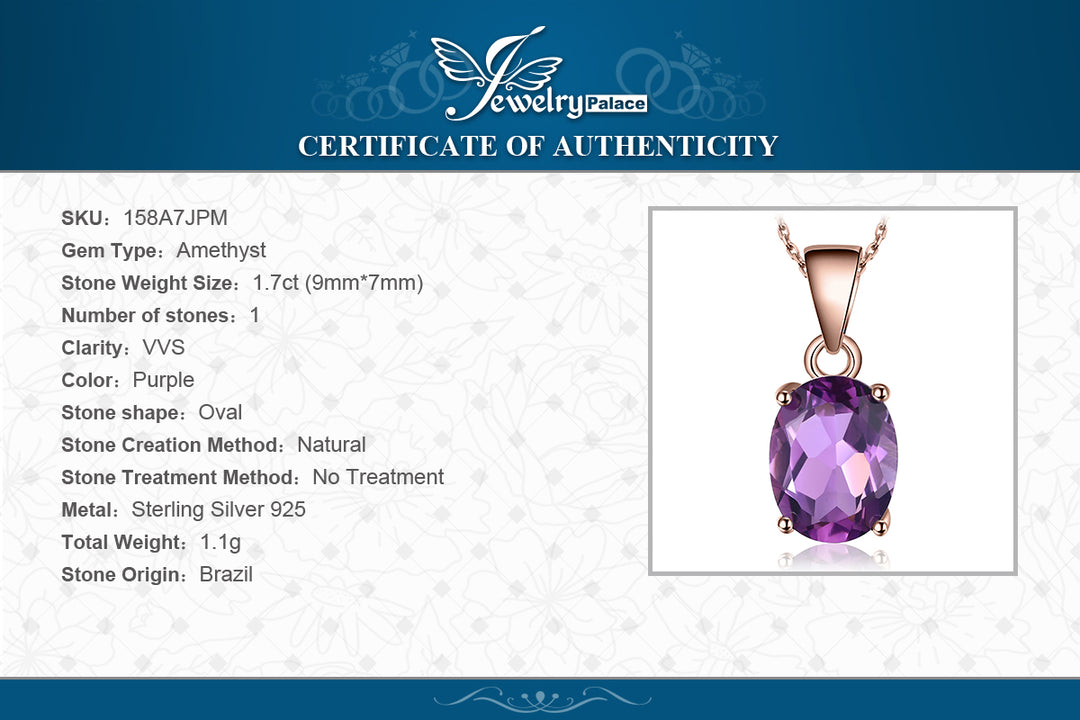 Ovaler Amethyst-Anhänger, 925er Sterlingsilber, rosévergoldet, lila Edelstein, Schmuck.