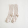 Beige Baumwollsocken, gerippt, knöchelhoch, unisex, bequem, modisch, Alltagskleidung.