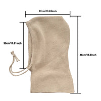 Beige Strick-Balaclava, Unisex, 100% Baumwolle, mit Kordelzug, Maße: 27x48 cm, Winteraccessoire