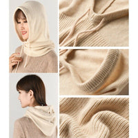 Beige Kapuzenpullover Damen, weiches Material, modisch, warm, Herbst-Winter-Bekleidung.