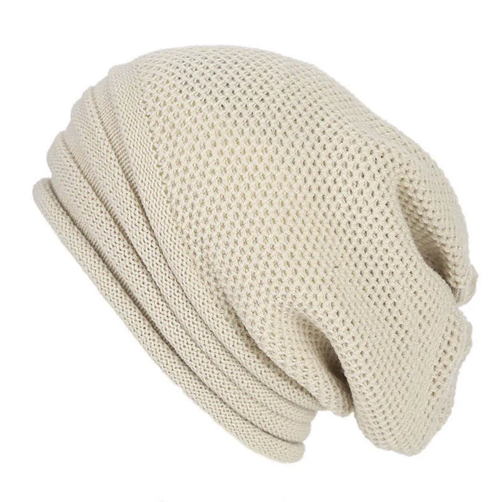 Beige Strickmütze, Unisex, weiches Material, modisches Accessoire, Herbst Winter Beanie.