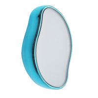 Blauer ergonomischer Handspiegel, oval, Kunststoff, ideal für Make-up und Haarstyling.