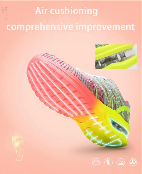 Bunte Laufschuhe mit Luftpolsterung, rutschfeste Sohle, sportlich, bequem, Damen-Herrenschuhe.