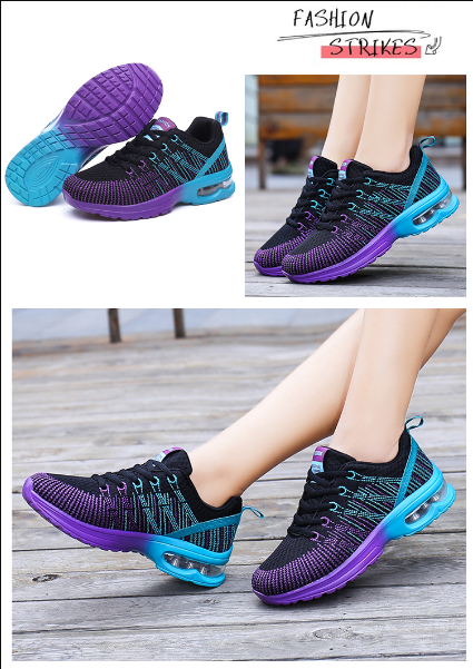 Damen Sneaker, lila-blau, atmungsaktiv, Sportschuhe, rutschfeste Sohle, modisch, bequem.