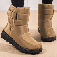 Damen Winterstiefel, wasserdicht, braun, gefüttert, rutschfeste Sohle, warm, bequem.
