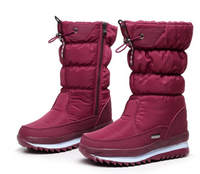 Damen Winterstiefel, rot, wasserdicht, gefüttert, rutschfeste Sohle, Reißverschluss, Outdoor.