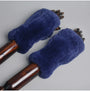 Dunkelblaue Kunstfell-Handschuhe, warm, weich, modisch, Winteraccessoire, Unisex.