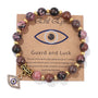 Türkisches Armband mit bösem Blick, Naturstein, Perlen, Glücksbringer, Charme, Geschenk.