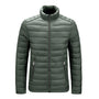 Grüne Steppjacke für Herren, Reißverschluss, warm, modisch, Winterbekleidung, Outdoor.