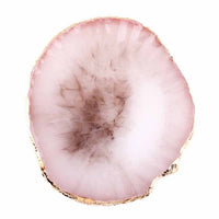 Runde Harz-Schmuckplatte in Rosa und Weiß, ideal als Organizer für Halsketten und Ohrringe.