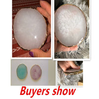 Handgefertigte Harz-Schmuckplatte, rund, weiß, goldener Rand, für Halsketten und Ringe.