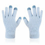 Hellblaue Touchscreen-Handschuhe aus Strick, rutschfest, für Winter, Unisex.
