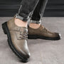 Herren-Lederschuhe, braun, lässig, rutschfest, robust, modisch, für den Alltag.