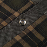 Grünes kariertes Hemd mit Knopf, Baumwolle, Herrenmode, lässig, stilvoll, hochwertig