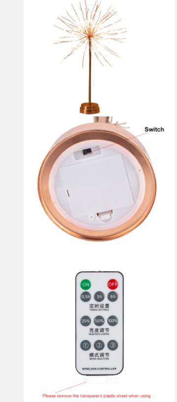 Kupferfarbene LED-Lampe mit Fernbedienung, dekorative Lichterkette, batteriebetrieben.