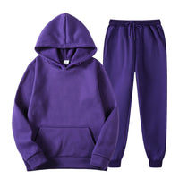 Lila Unisex Kapuzenpullover und Jogginghose Set, Baumwolle, Freizeitkleidung, bequem.