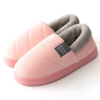 Rosa Hausschuhe, Plüschfutter, rutschfeste Sohle, gemütlich, Damen, Wintermode.