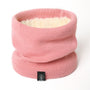 Rosa Strickschlauchschal mit Fleecefutter, Winteraccessoire, warm, unisex, modisch.